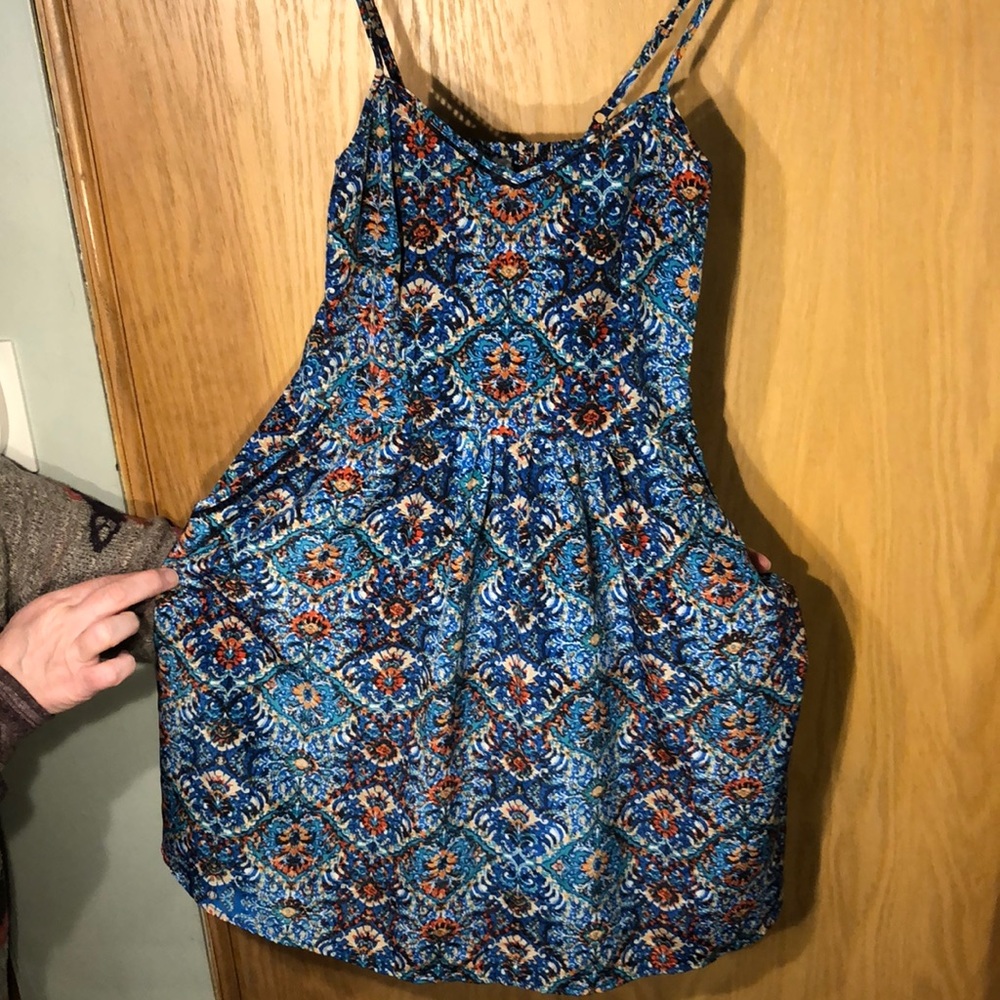 Xhilaration printed blue sundress